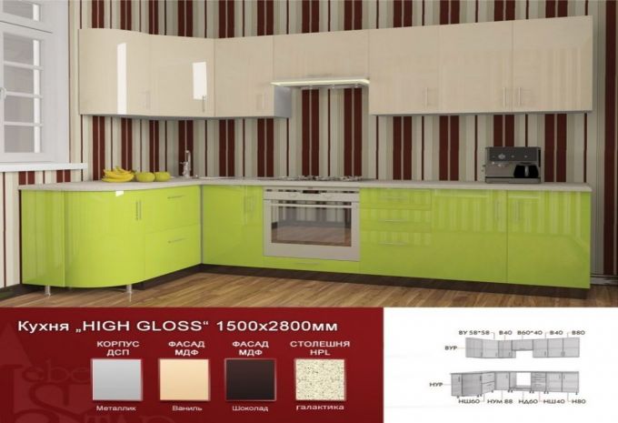 Кухня High Gloss Вариант 3