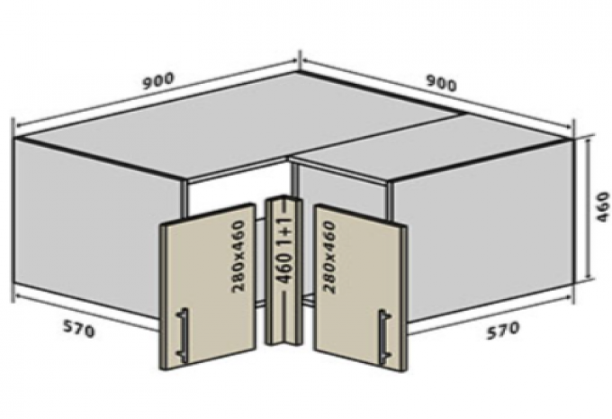 Flat Верх угловой 88х88(57)х46 (82)