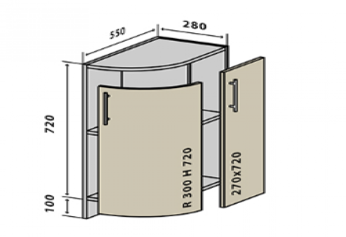 Interno Нижнее угловое радиусное окончание 28 (37R)