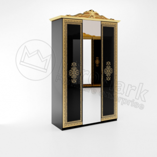 Дженнифер Шкаф 3Д Miromark (Глянец Черный)
