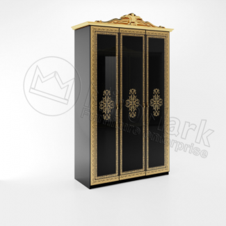 Дженнифер Шкаф 3Д без зеркала Miromark (Глянец Черный)