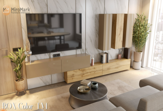 Гостиная Color Вох TV 2 (глянец глиняной серый) MiroMark