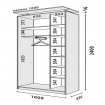 Корпус 2Д шкафа Loft 1000х450х2200 (2400)