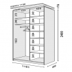 Корпус 2Д шкафа Loft 1100х600х2200 (2400)