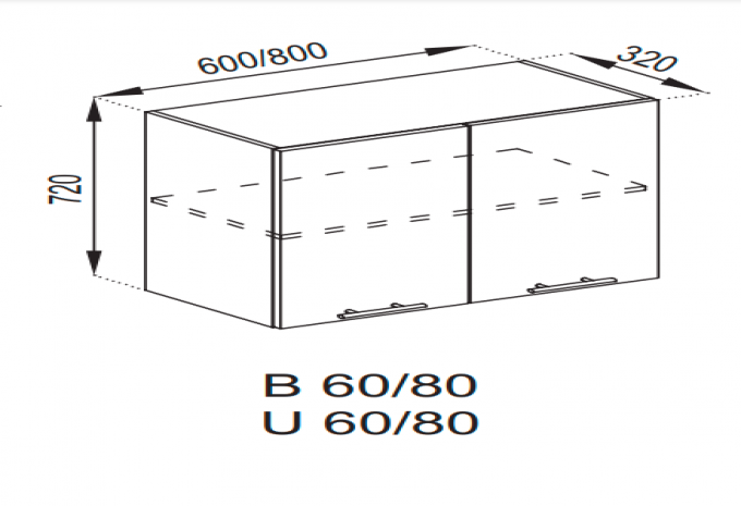 Кухня Адель верхня секція В 60