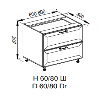 Кухня Марго нижняя секция Н 60Ш LUX