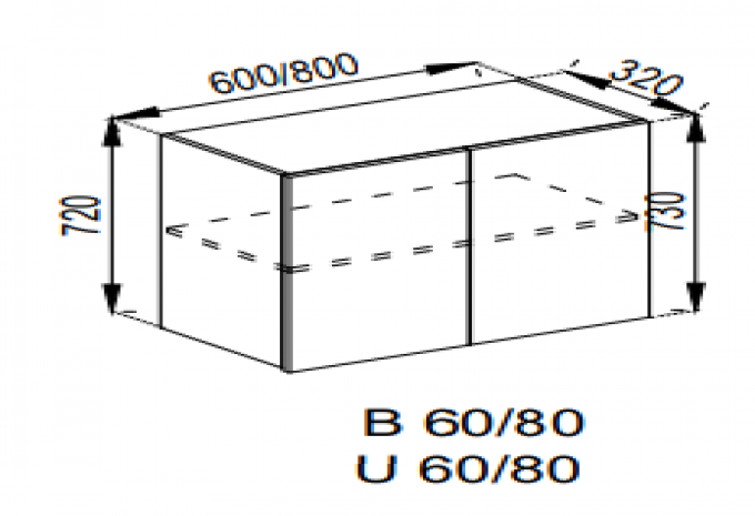 Кухня Марго верхняя секция В 80