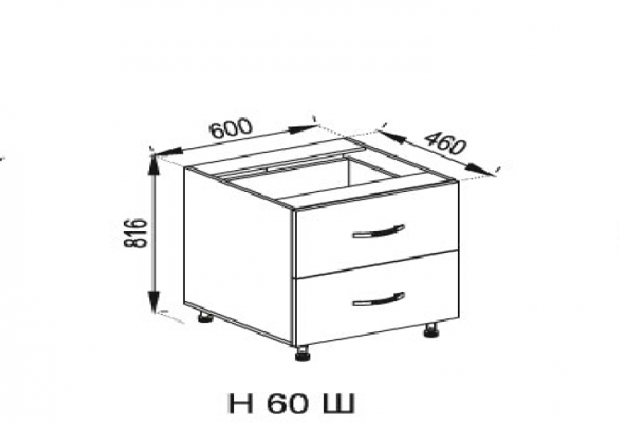Кухня Прованс нижняя секция Н 60Ш