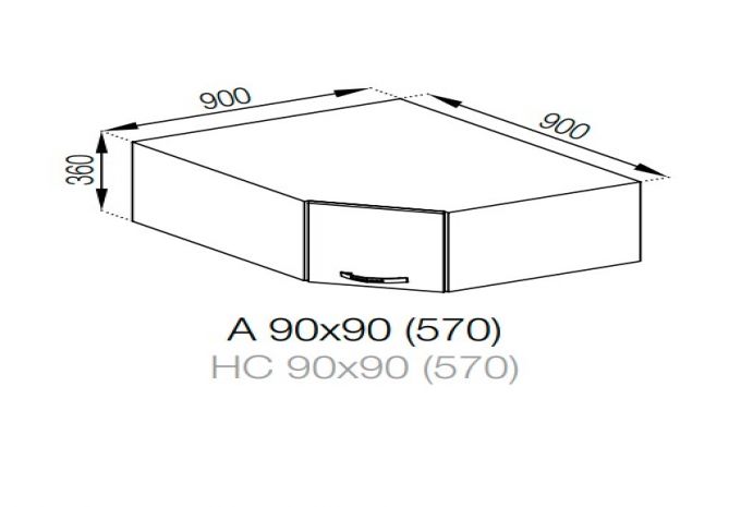 Кухня Прованс Антресоль А 90х90