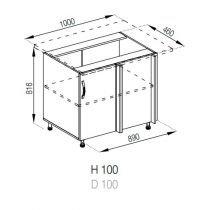 Кухня Прованс нижня секція Н 100