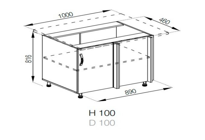 Кухня Прованс нижняя секция Н 100