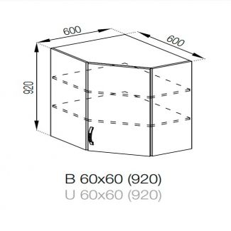 Кухня Прованс верхняя угловая секция В 60х60 (h-920)