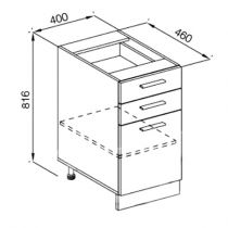Кухня Бьянка нижняя секция Н 40Ш