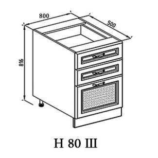 Кухня Роксана нижняя секция Н 80Ш