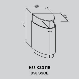 Кухня Валенсія кут нижній закритий Н 58КЗЗ ПБ